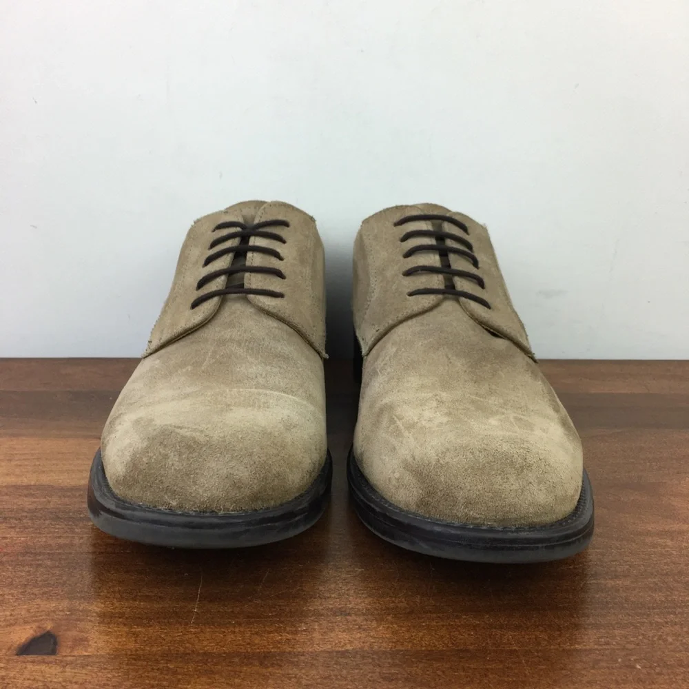 Stafford St Austin Culture Men’s Oxford Beige Suede Shoes Size 9.5M.